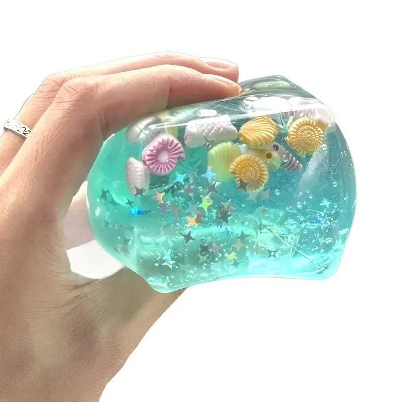 Squishy Stress Ball Cube - Ocean Sensory Fidget Toy |   Juguetes suaves de rebote lento para niños y adultos, regalo de relajación para apretar