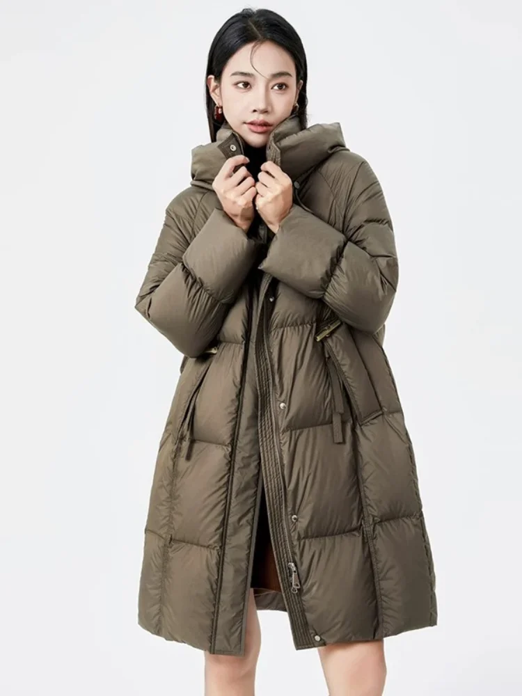 Winter Coats Down Jackets for Women 2024 Simple Solid Color Hooded Outerwears Thickened Windproof Warm Women\'s Down Jacket