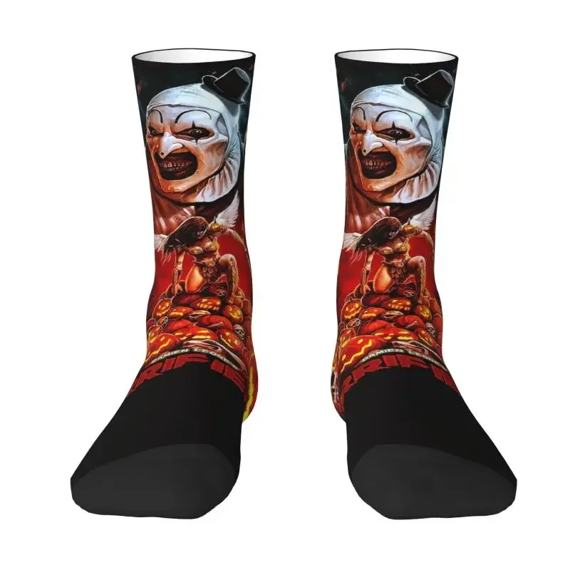 

Horror Terrifier Happy Dress Socks Breathable Fashion Thriller Film Crew Socks Novelty Street Style Crazy Socks for Men Women