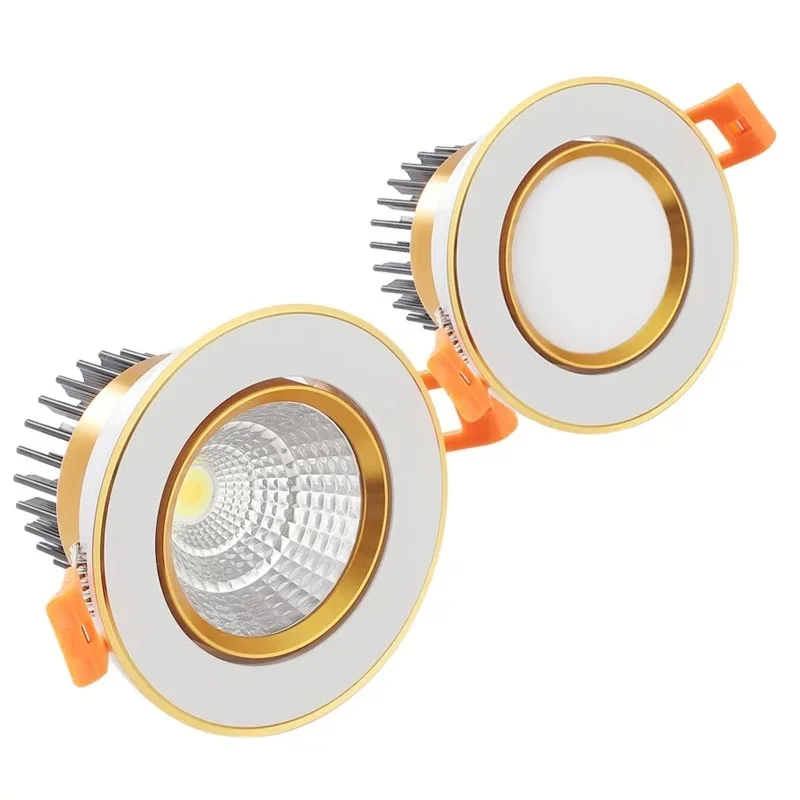 

Golden ceiling spotlights, COB spotlights, LED floodlights, bedroom household daily lighting, embedded ceiling lights