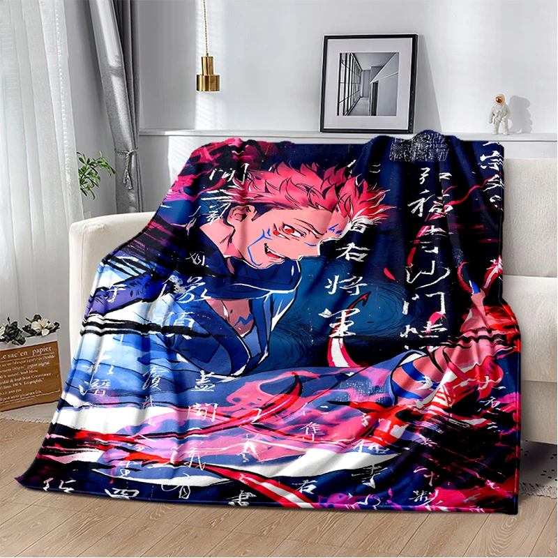 3D Jujutsu Kaisen Anime Cartoon Itadori Yuji Soft Flannel Blanket,Throw Blanket Comfortable Blanket for Picnic Beds Sofa Home