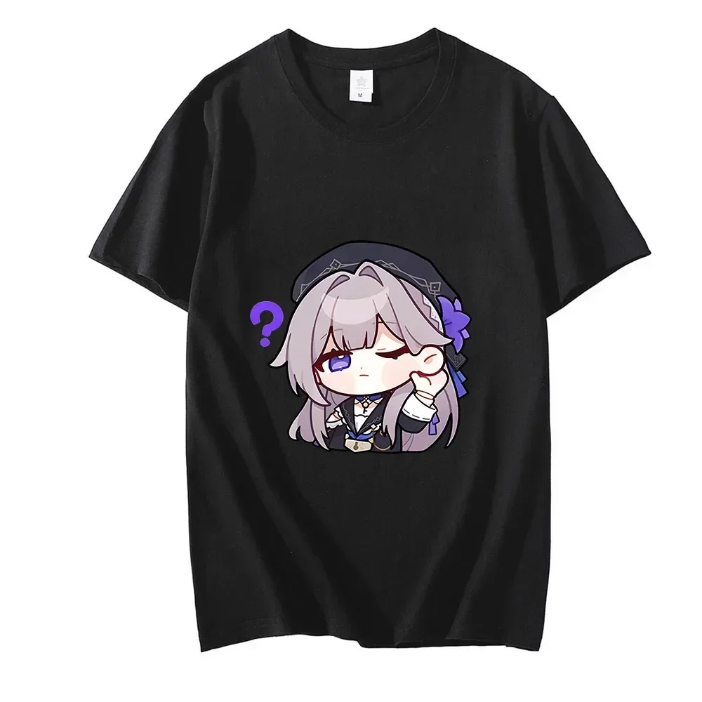 

Honkai Star Rail Herta T-shirt for Women Doubt Listen Anime Print Short Sleeve Tee Shirt Spring and Summer Cartoon Clothes Tops