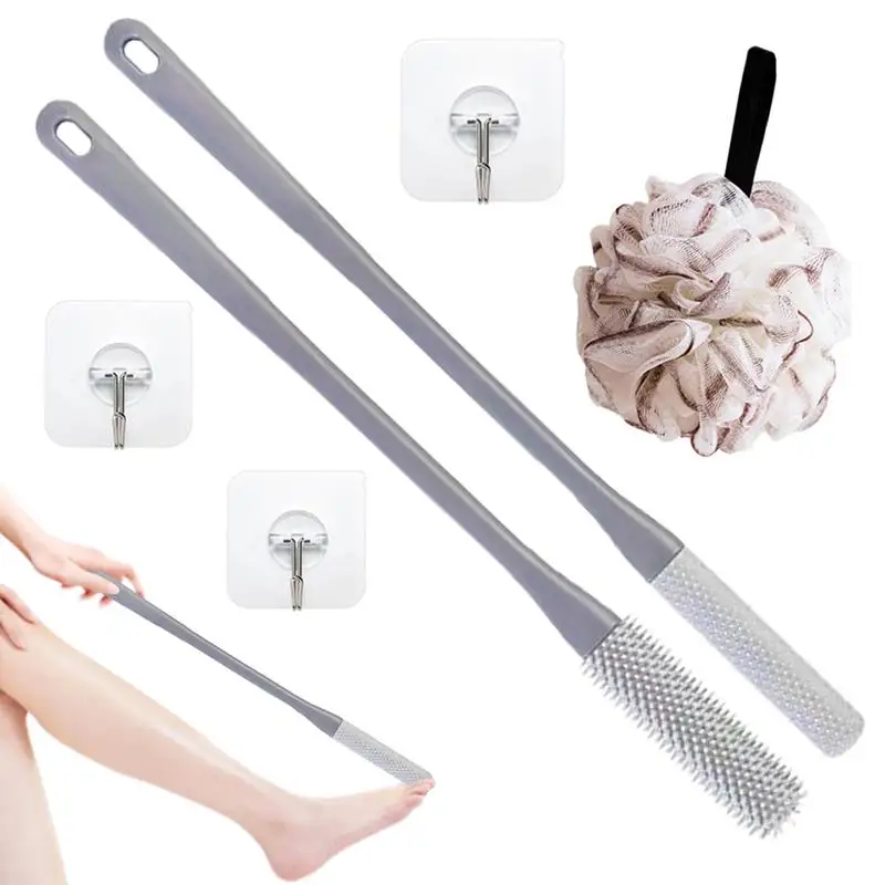 

Long Handle Toe Brush Silicone Foot Scrubber In Shower With Long Handle Ergonomic Soft Cleaning Bath Brush For Cleaning Between