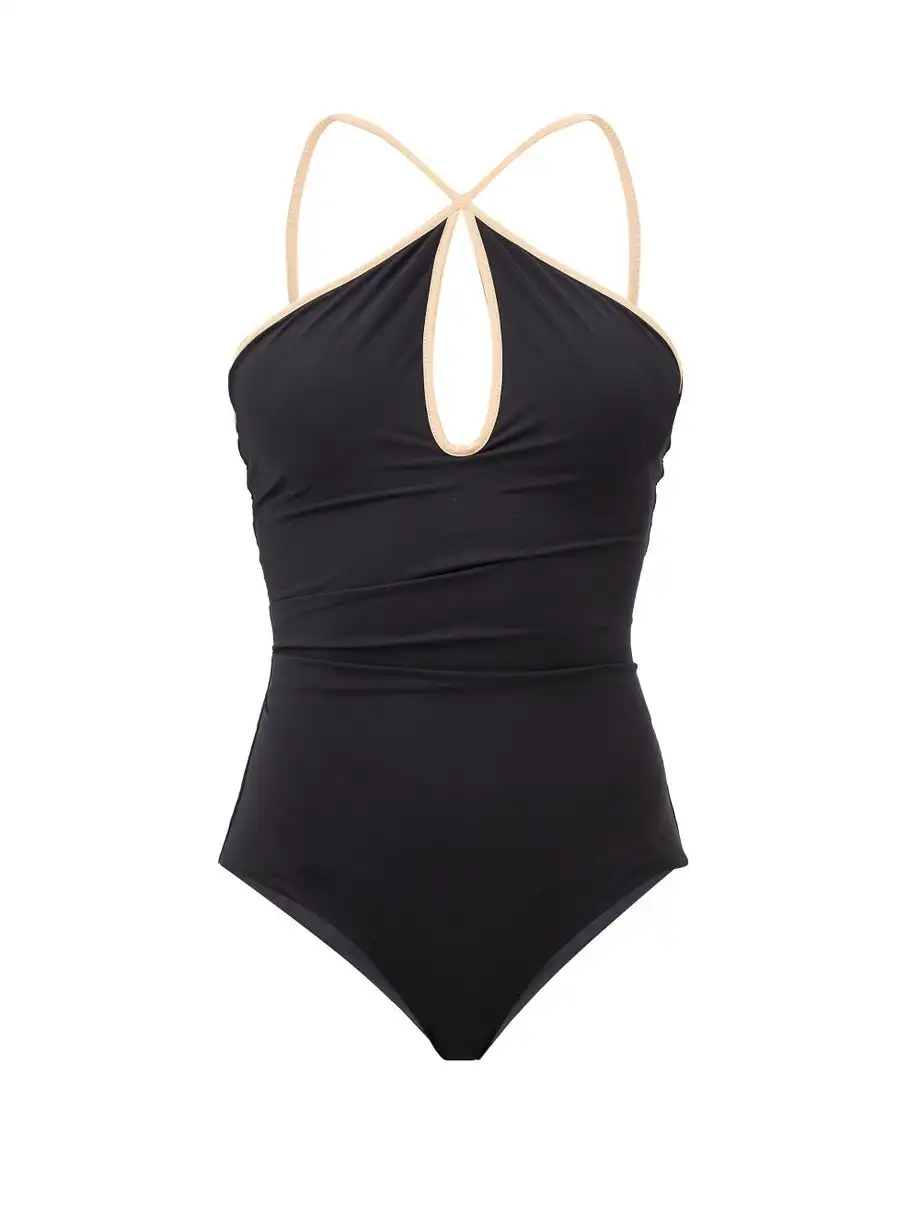 Hängende Hals riemen Damen Bade bekleidung Strand ausgang 1 Stück Badeanzug einfarbig Strand Stil Beach wear sexy rücken freien Badeanzug