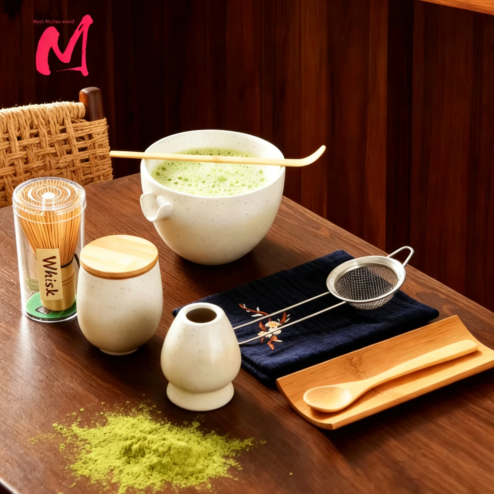 9PCS Matcha Tea Set Whisk Japanese Matcha Tea Whisk Set Holder for Tea Lovers Tea-Making Tools Kitchen Accessories Ceramic Gift