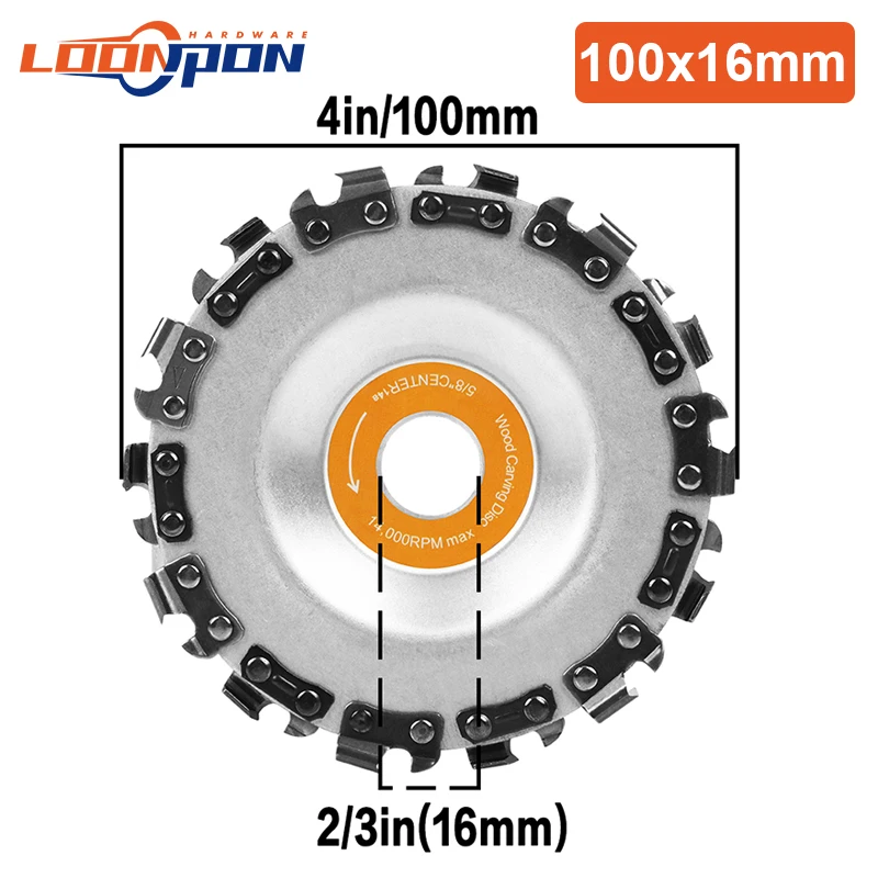 Imagem -02 - Madeira Escultura Disco 100 125 180 230 mm Disco de Serra Circular para Madeira Corte de Madeira Disco Madeira Moedor Cadeia Serras Disco para Angle Grinder