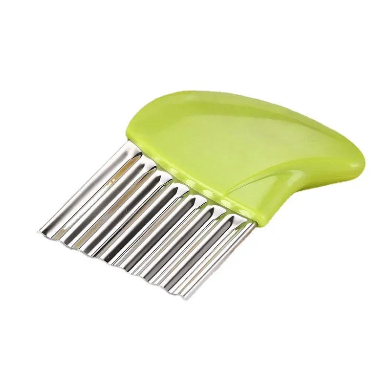 Stainless Steel Wavy Potato Cutter Crinkle French Fry Slicer Vegetable Chopper Wave Cutting Knife for Potato Chips Carrot
