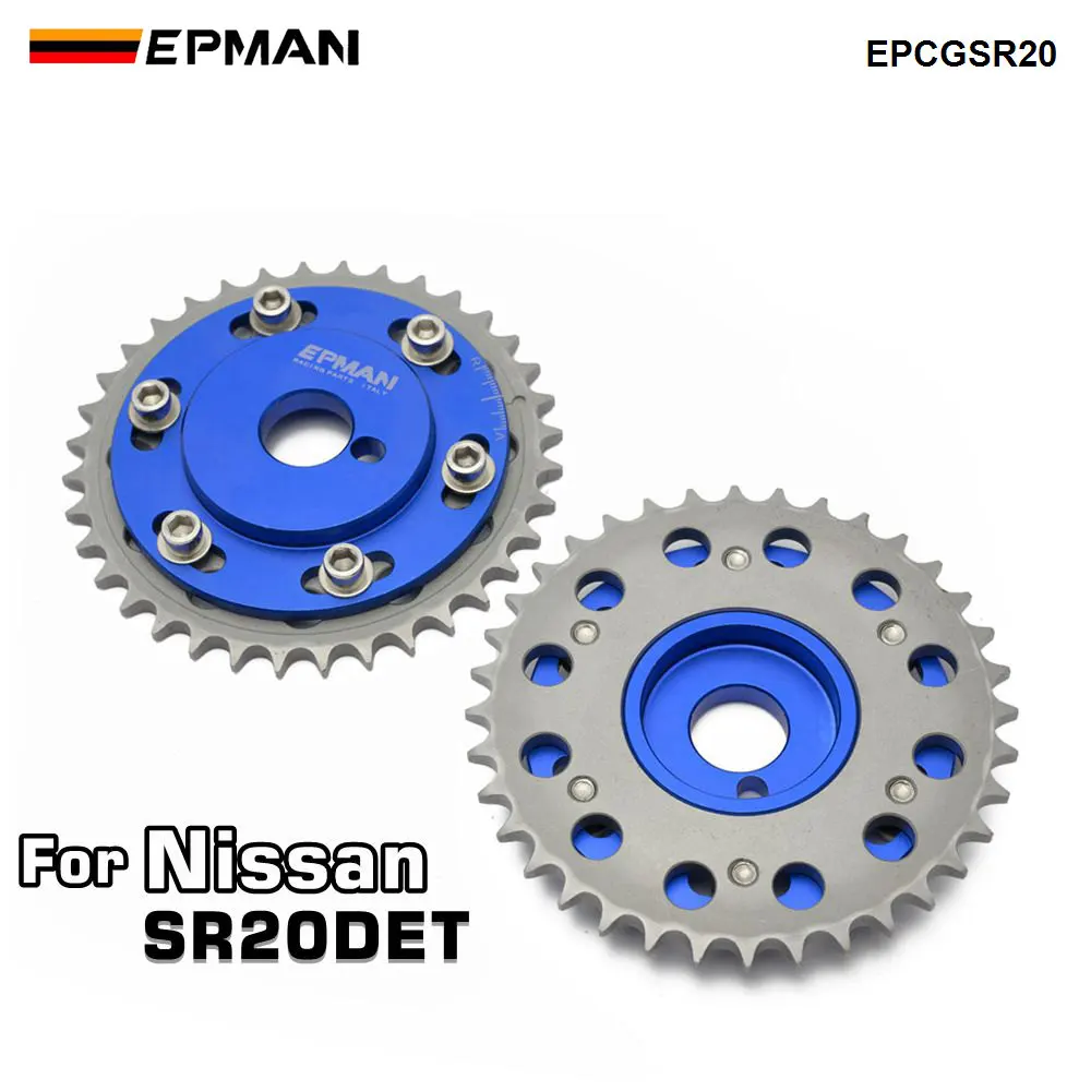 EPMAN 2Pcs Adjustable Cam Gears Timing Gear Pulley Kit for Nissian Engine S13 SR20DE / T Inlet and Exhaust EPCGSR20