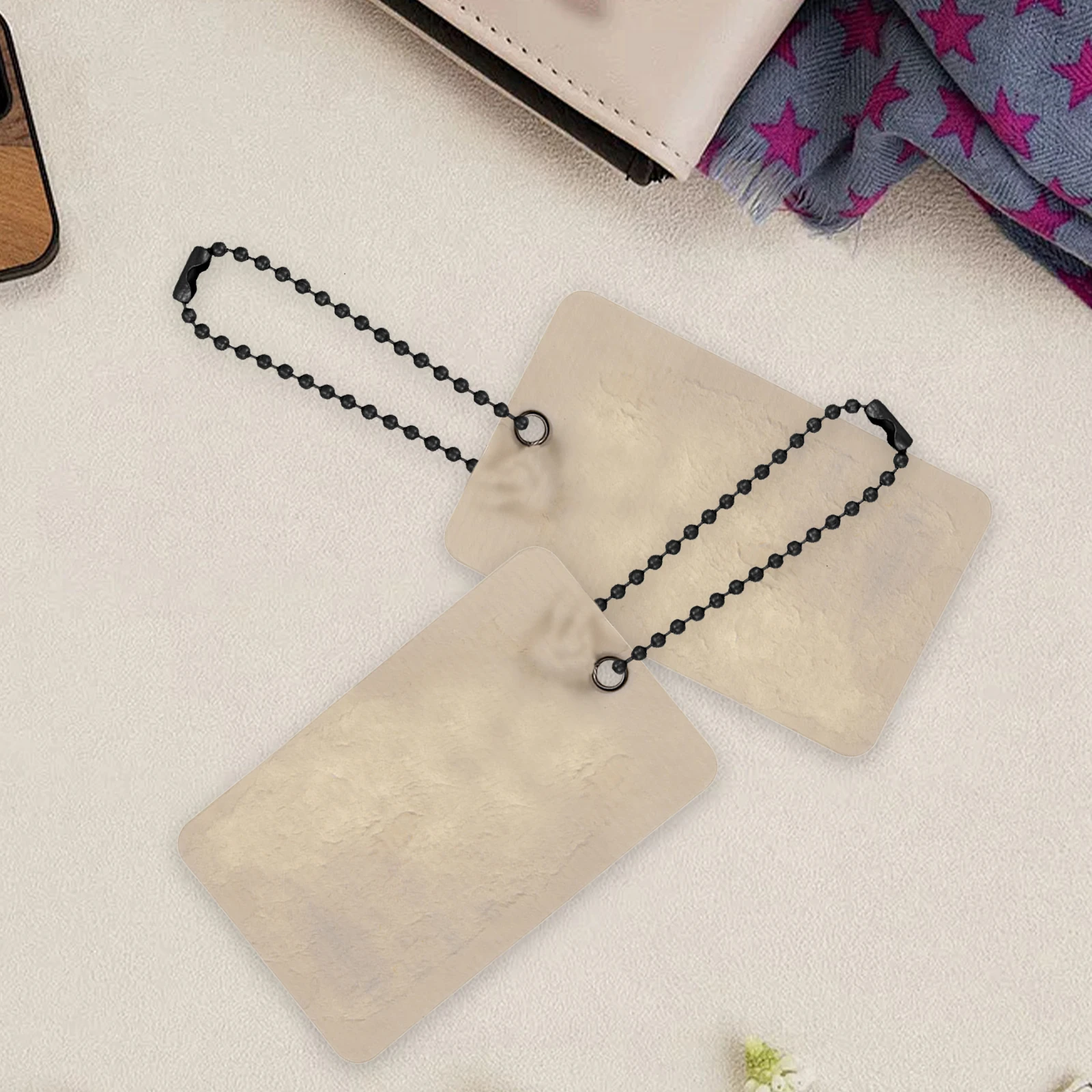 

50pcs Bead Chain Necklace Making Supplies Strap Round Beads Black Ball Tag Adjustable Jewelry Accessories