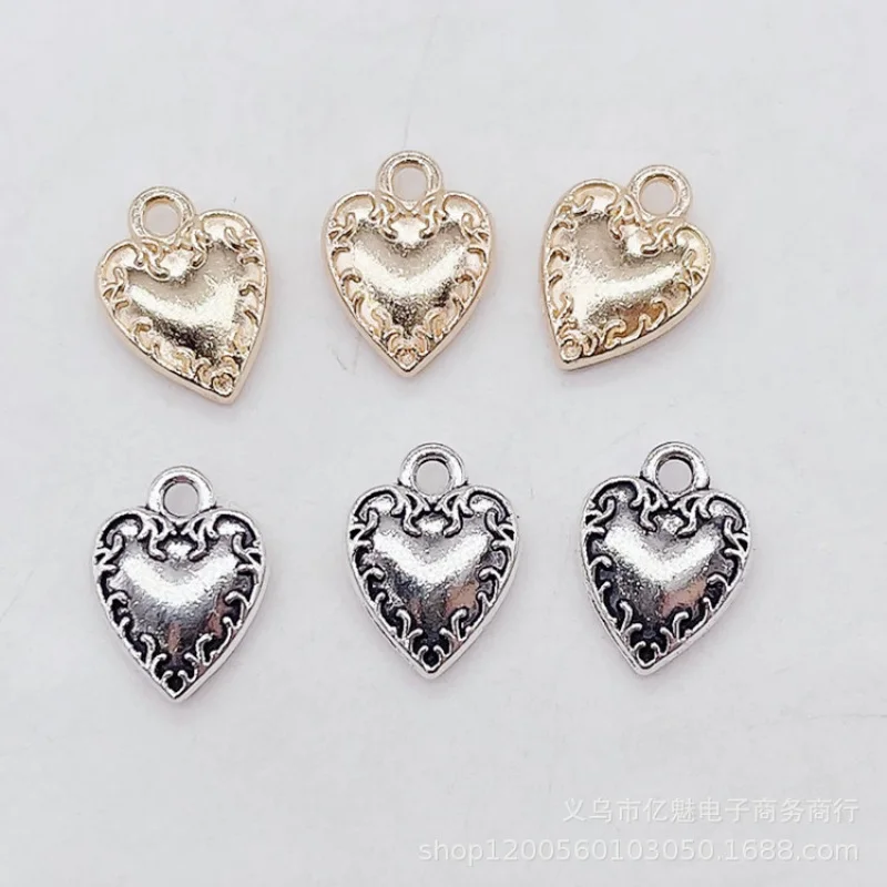 

Factory Direct Sales 100Pieces 12x9mm Antique Hand-Made Pendant Love heart Clothing Bag Pendants