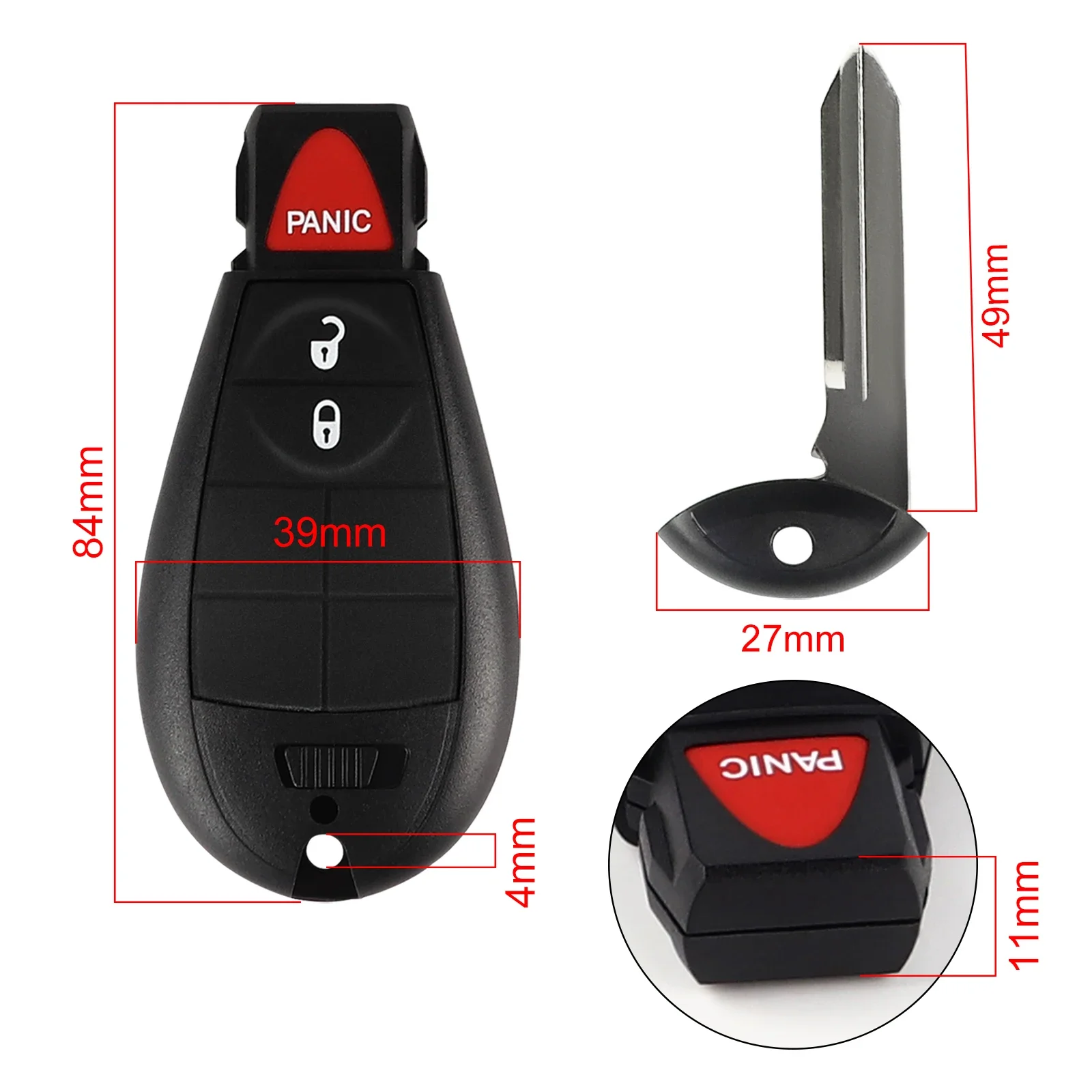 M3N32297100 Fobik Remote Key for Dodge Dart 2012 2013 2014 2015 2016 2017 433mhz ID46 PCF7941 Car Key Fob 56046773AA