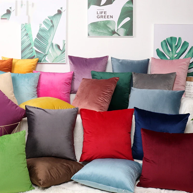 

Home Pillow Plush Solid Color Cushion Cushion Pillow Case