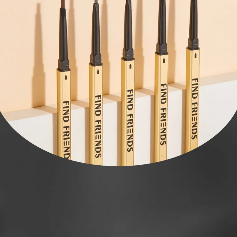 5/6 stücke Goldene Bar Augenbraue Bleistift Doppel Enden Augenbraue Stift 16 cm Schlanke Langlebige Dreieck Spitze Schweiß-proof Gel Make-Up Kosmetik
