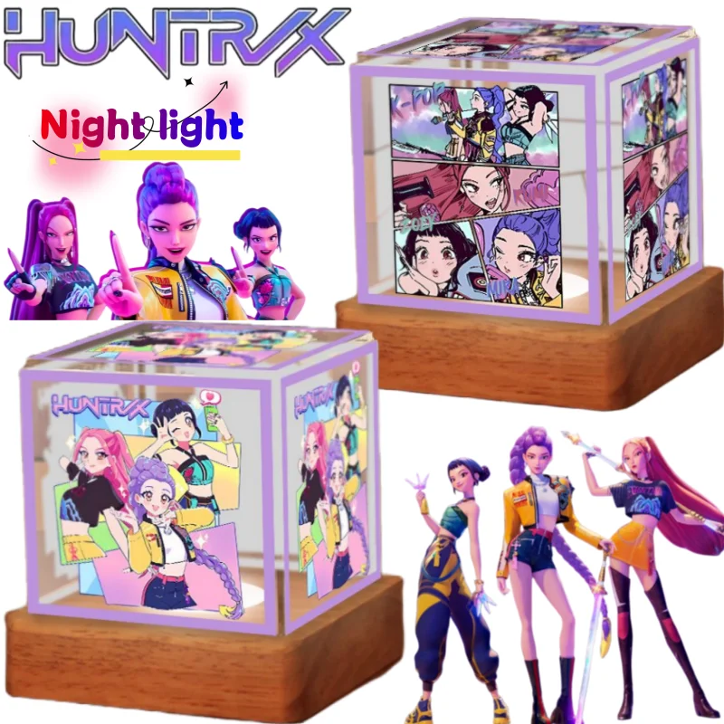 

New KPop Demon Hunters Rumi Mira Zoey Nightlight Table Creative High-value Anime Cartoon Printing Student Home Bedroom Lamp Gift