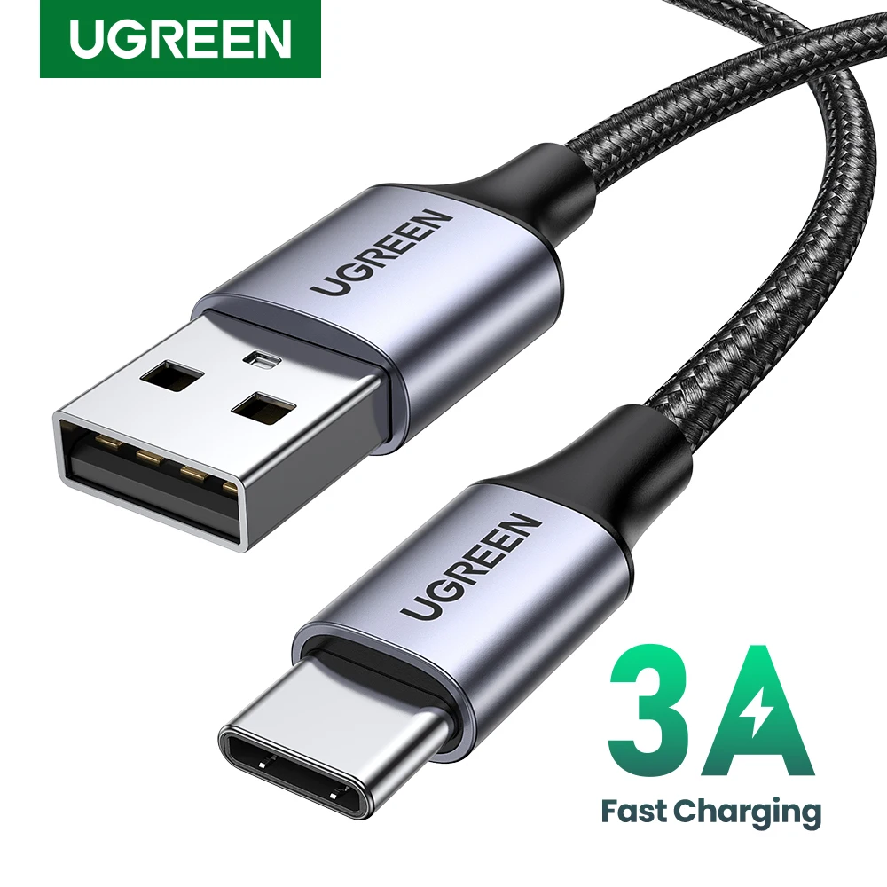 UGREEN-Cable USB tipo C de carga rápida para móvil, Cable de datos para Realme, Xiaomi, Samsung S21, cargador de USB-C, iPad, Samsung, Poco