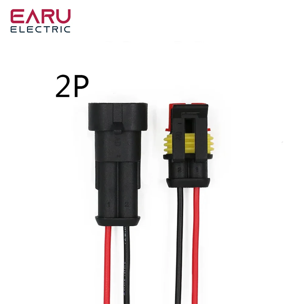 1set AMP 1P 2P 3P 4P 5P 6P Way Waterproof Electrical Auto Connector Male Female Plug with Wire Cable harness for Car Motorcycle