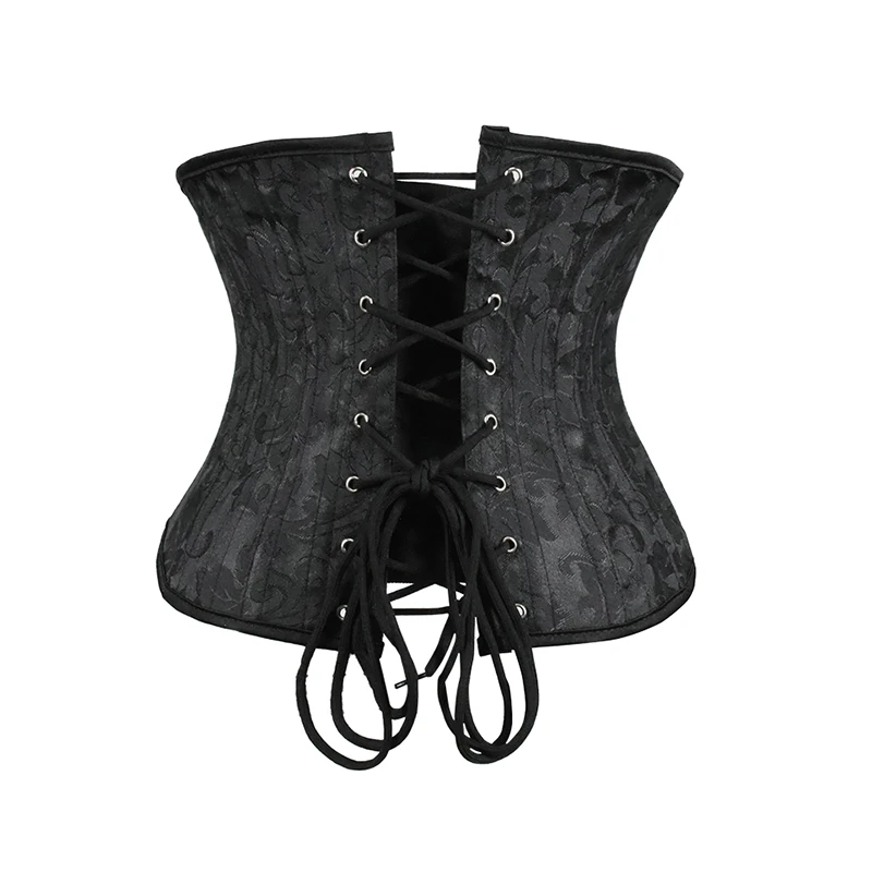 Aonve 24 Steel Boned Underbust Corset Waist Trainer Women Steampunk Bodice Gothic Clothing Abdomen Slimming Plus Size Bustier