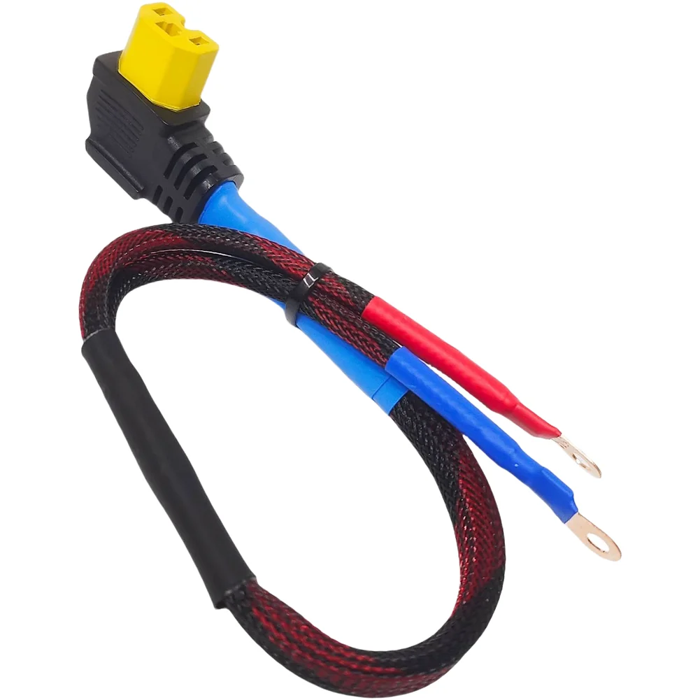 Yellow 8AWG 10 Square mm Elbow Power Cord Rated 50A for Electric Tricycle Battery Wiring Flame Retardant VO PA6 30% GF Material