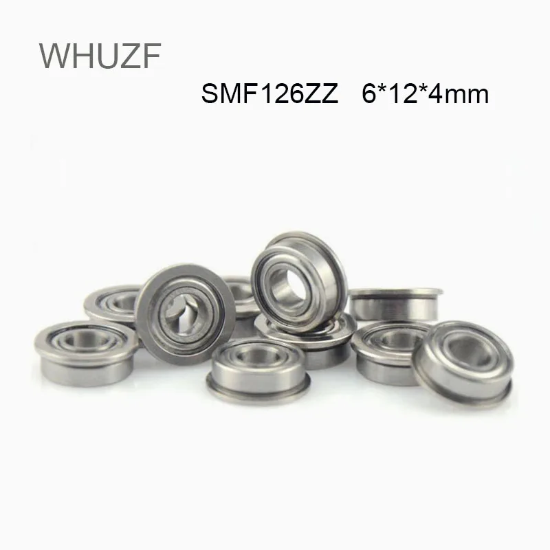 SMF126ZZ Flange Bearing 6x12x4mm 10/20/50PCS ABEC-3 Double Shielded Stainless Steel Flanged SMF126 ZZ Ball Bearings SMF126Z 126