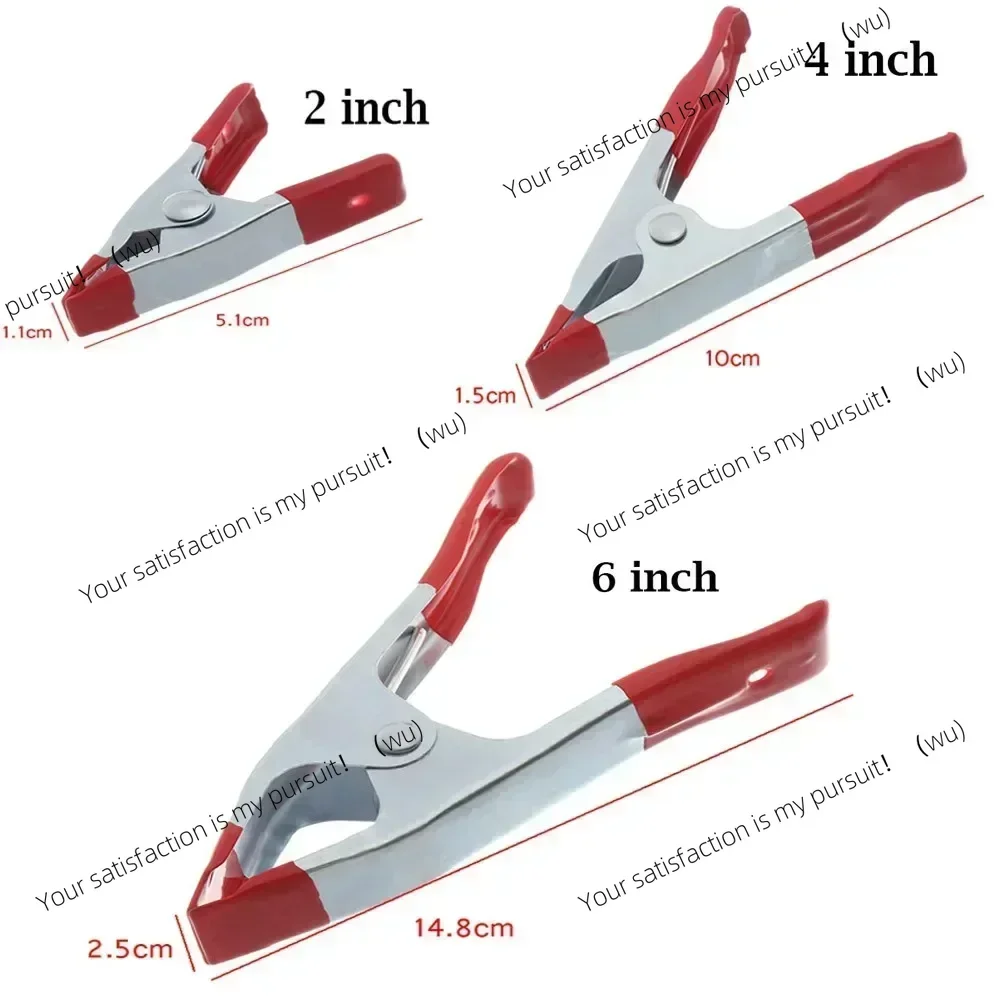 2/4/6 Inch Metal Heavy Duty Spring Clamps Crocodile Clip Red Rubber Tips Tool Clips Grip Holder Home Improvement Hardware