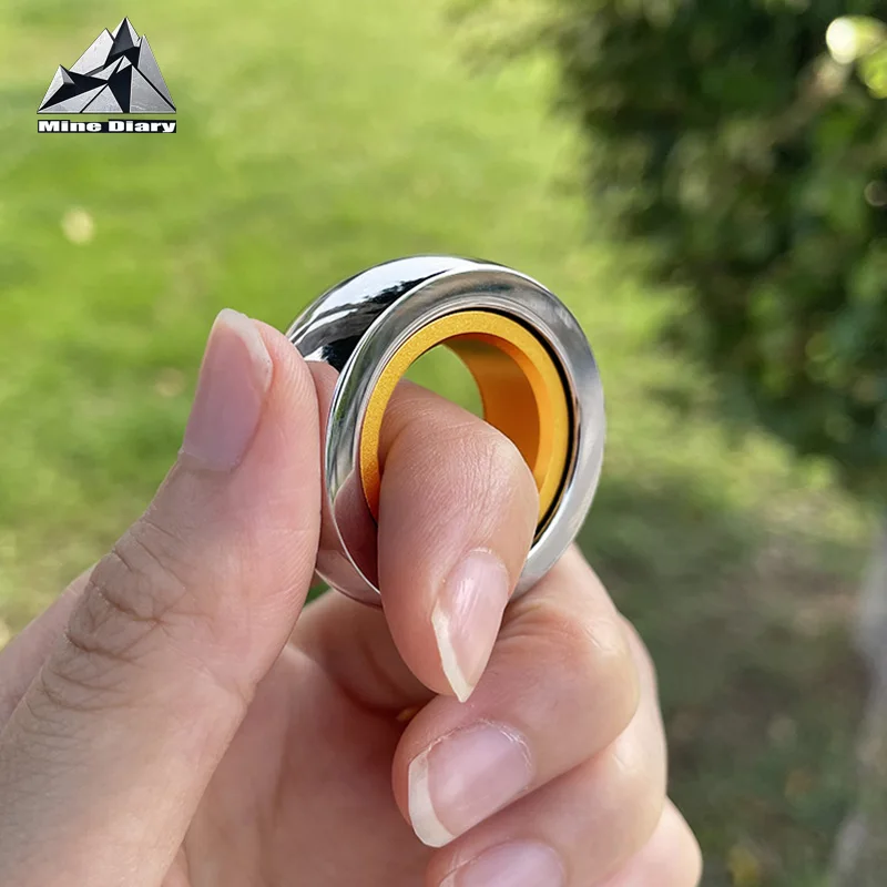 Magnetic Ratchet Ring Fashion Stainless Steel EDC Fidget Toys Punk Style Fidget Ring Metal  Stress Relief Relaxation Toys