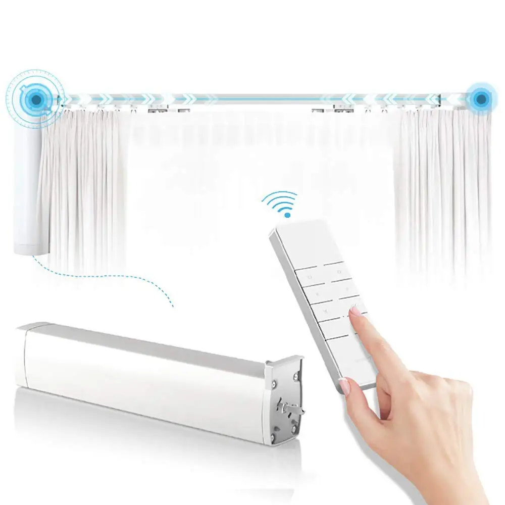 Smart Home Modern 1~6m Electric Curtain Track Durable Aluminum Alloy Wireless Automatic Motorized Remote Controlled Accessories