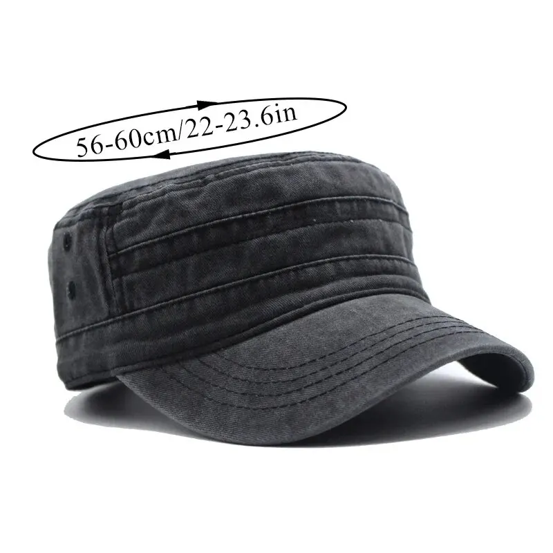 Kapelusz Męski Wędkarstwo Retro Do Old Wash Jeans Duży Śliniaczek Płaski Top Kapelusz Outdoor Casual Tie-In Female Cap Trend European And N Style