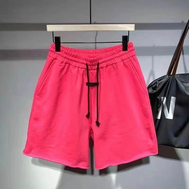 Summer New Men's Casual orts Breathable Loose Beach Five-Quarter Pants Candy Color Spor Lightweight Straight Leg Trousers