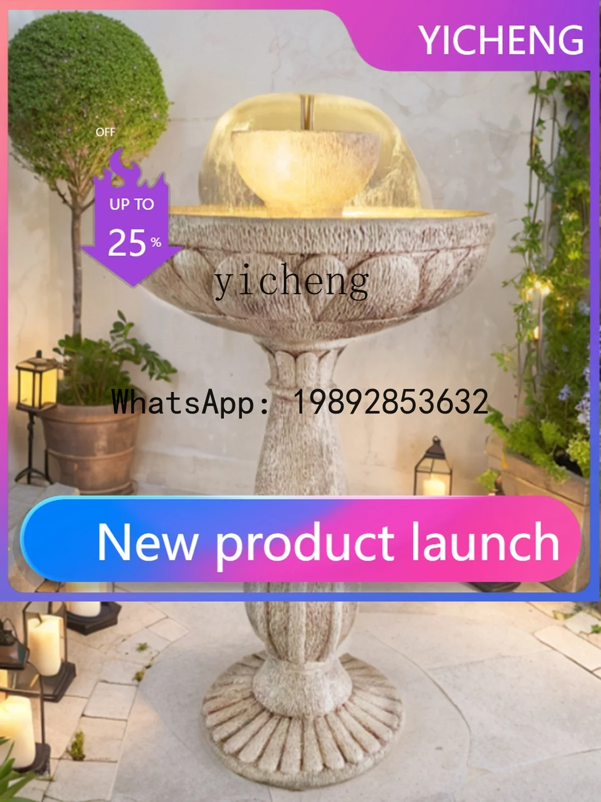 

solar fountain ornament large outdoor water circulation water feature villa garden landscaping decoration