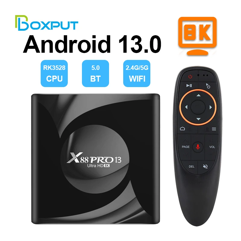 

Android 13.0 X88 PRO 13 TV Box OTA Rockchip RK3528 4K 2.4G 5G Wifi 6 64G 32GB 16GB BT5.0 Global Media Player Set Top Receiver