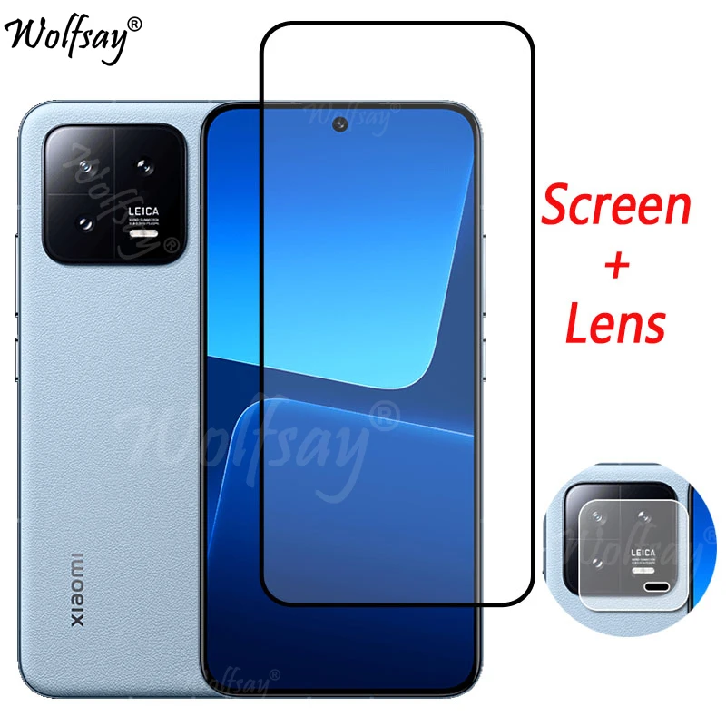 Full Coverage Whole Glue Tempered Glass For Xiaomi 13 Screen Protector For Xiaomi 13 Camera Glass For Xiaomi 13 Glass 6.36 inch