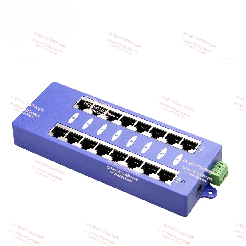 8-Port POE Medium Span Gigabit Ethernet Power Supply Injector Wall Plug-in, POE Combiner