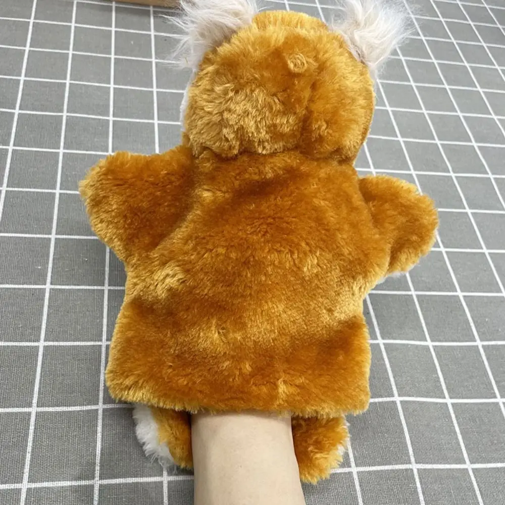 Kreative Plüsch Eule Handpuppen braun weiches Baby Lernspiel zeug interaktive Finger puppen Kinder