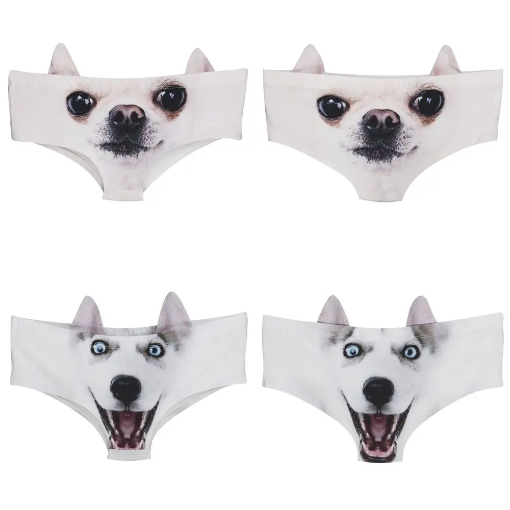 Dámské spodní prádlo s 3D potiskem zvířat, pohodlné, prodyšné, zavinovací, na zadek - náhled 3