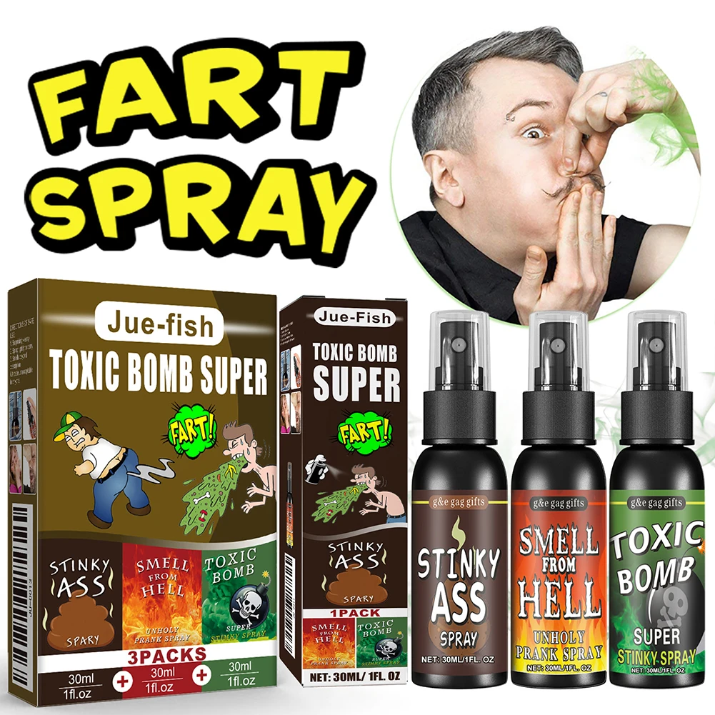 1/3pcs Smelly Fart Spray 30ml Non-Toxic Fart Gag Spray Prank Joke For Halloween Funny Toys Stink Poop For Adults Kids Joke Party