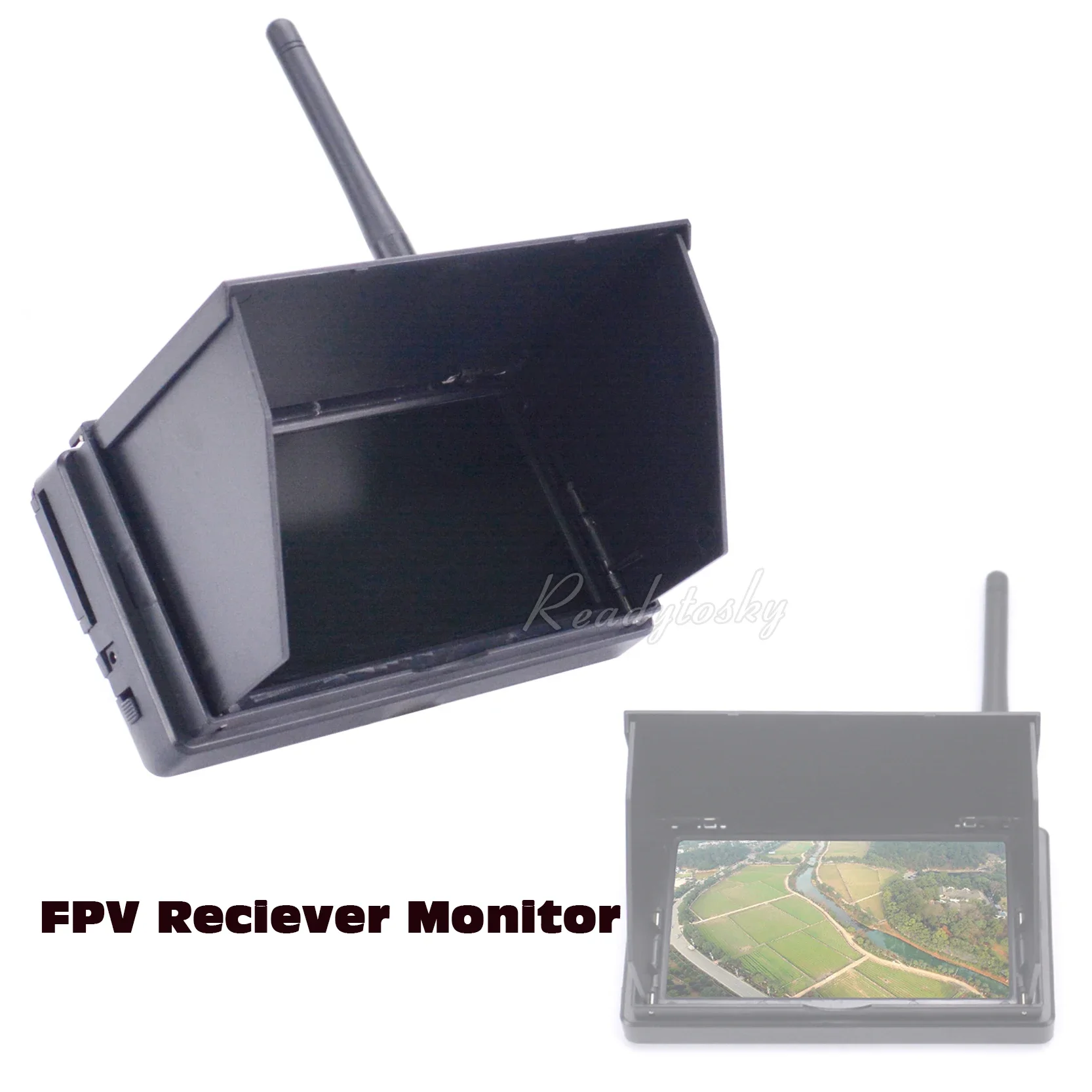 FPV 5.8G 48CH 4.3 Inch Receiver Monitor Auto Search With OSD Build-in Battery w/ Hood Shade LCD 480x272 Pixels16:9 NTSC / PAL