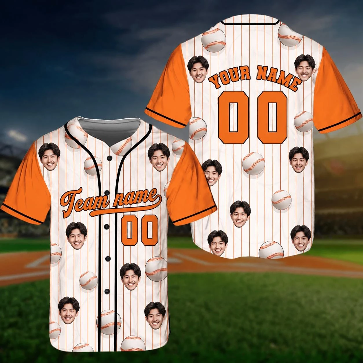 Camisa de beisebol personalizada com foto, camisa de time personalizada, camisa de beisebol com foto engraçada, camisa esportiva personalizada com nome e número