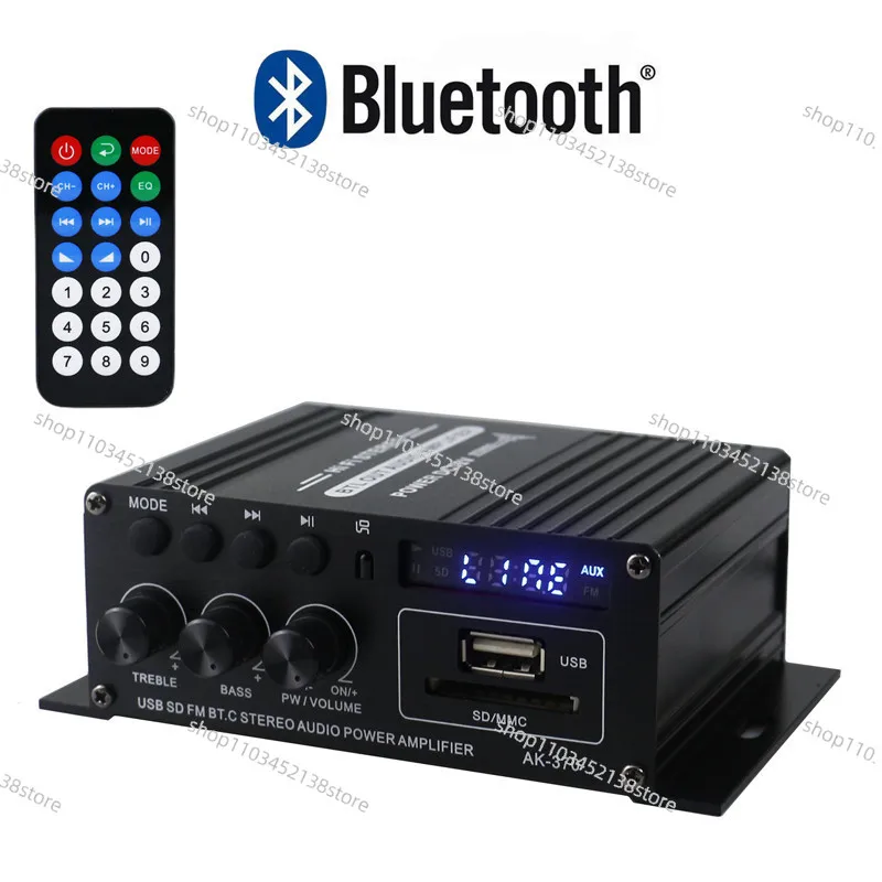 AK-370 amplificatore Bluetooth per auto e amplificatore 12V per uso domestico