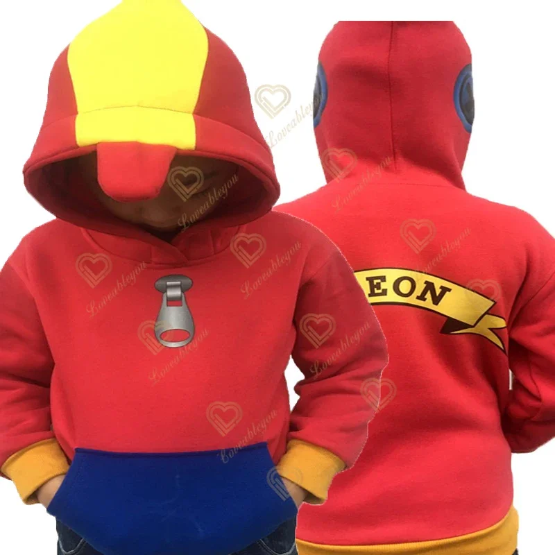 Fashion Hoodies Christmas Cosplay Hoodie Sweatshirt 2024 Splicing Children's Hoodie Boys and Girls Green / Red Leon Child Hoodie