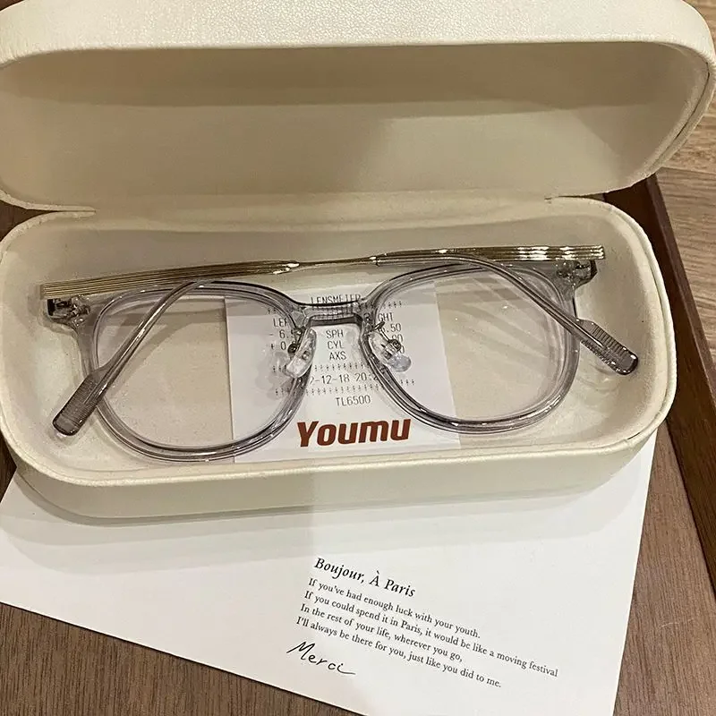 0 ~ -6,0 Myopiebrille Blaulichtbeständige flache Brille Ovale Harzlinsen Herren Computer Optische Brillen Unisex – Detail 11