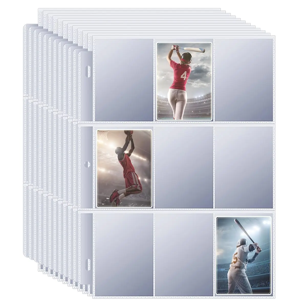 

50 страниц, 450 карманов, держатель для альбомов для торговых карт, рукава, 9 карманов, прозрачные пластиковые защитные пленки, подходящие для игровых спортивных карт YuGiOh MTG