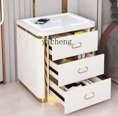 ZC new simple modern home bedroom solid wood smart bedside table