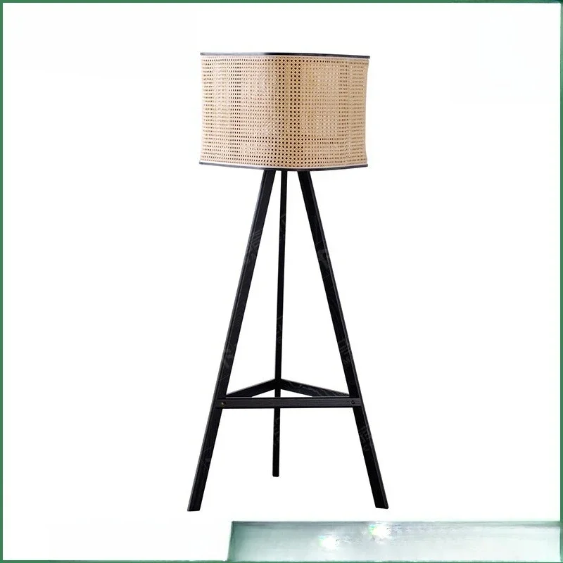 

Japanese-style mobile rattan screen, folding lamp shelf, apartment furniture floor lamp rattan lamp cover, simple entrance