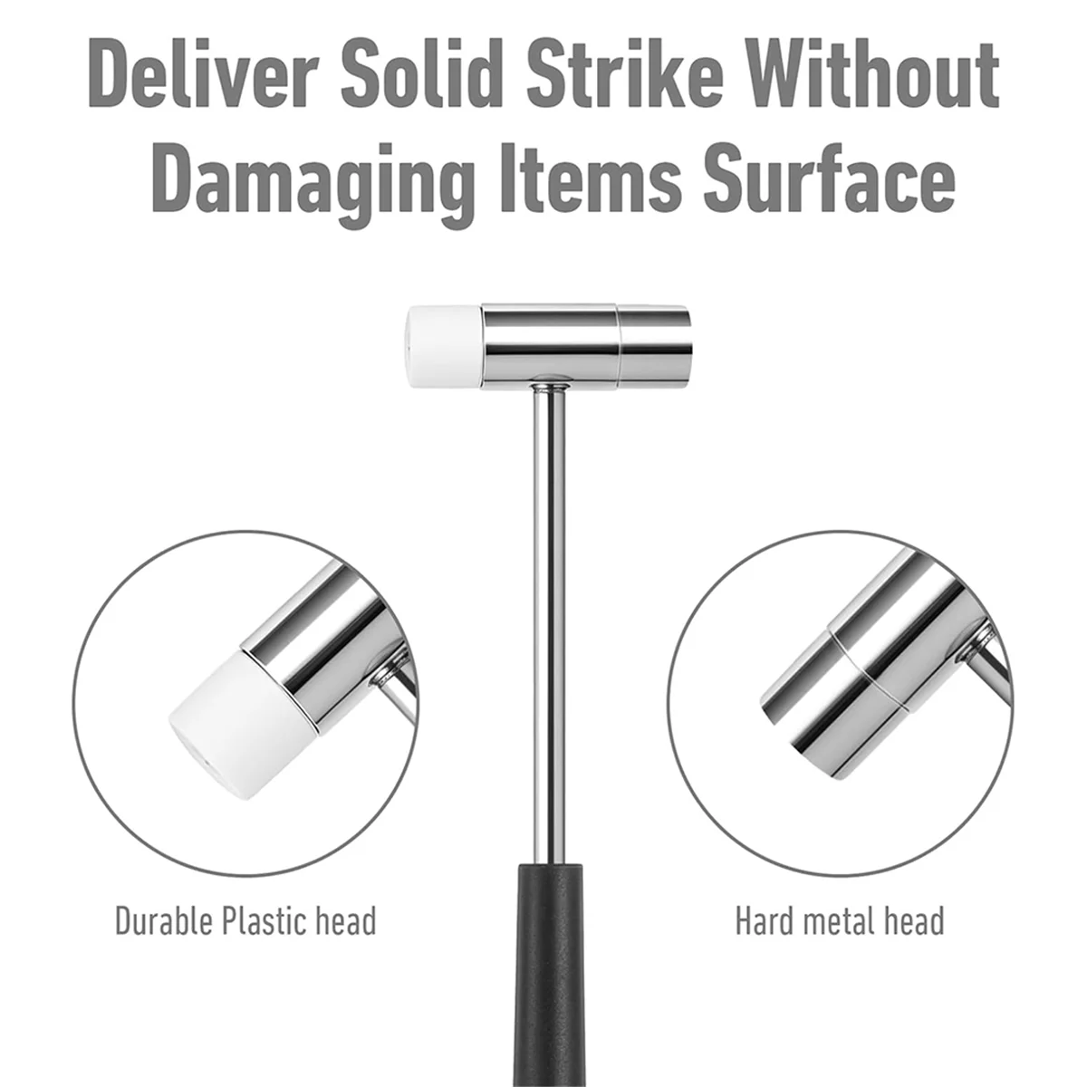 

A83Z 2 шт. Маленький молоток с двойной головкой, 7-дюймовый легкий мини-молоток с силиконовой головкой и металлической головкой Мини-молоток для ювелирных изделий