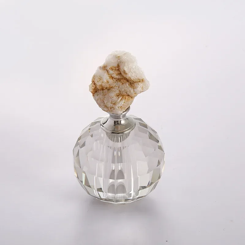 French Style Natural Rough Stone Perfume Bottle Creative Glass Drip Stick Cosmetic Container Advanced European American