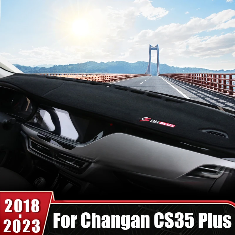 For Changan CS35 Plus 2018 2019 2020 2021 2022 2023 Car Dashboard Cover Sun Shade Avoid Light Mat Anti-UV Non-Slip Accessories