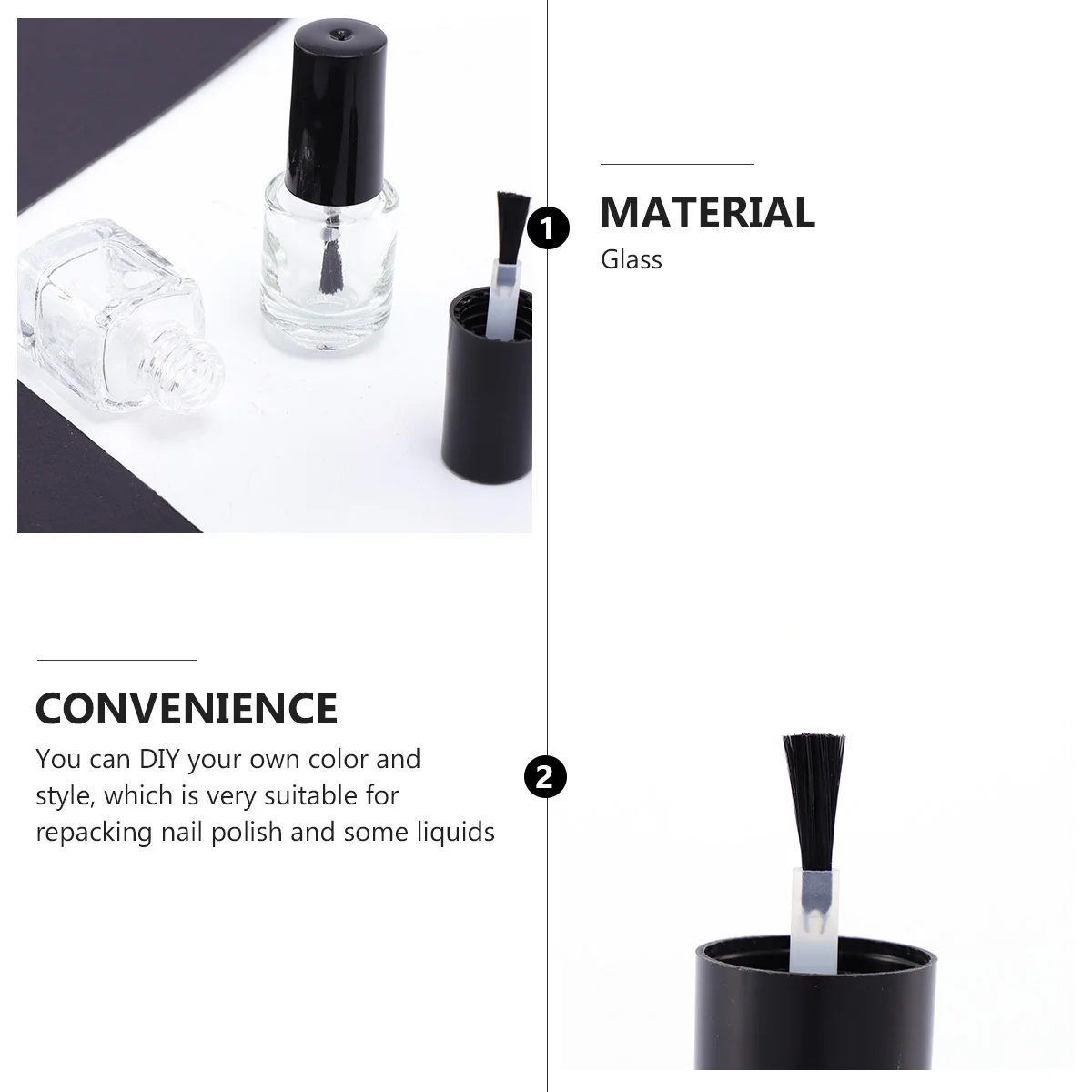 

20 шт. мини-стеклянная бутылка 5 мл прозрачный лак для ногтей пустой контейнер для хранения жидкости DIY бутылка-капельница для дизайна ногтей с кисточкой