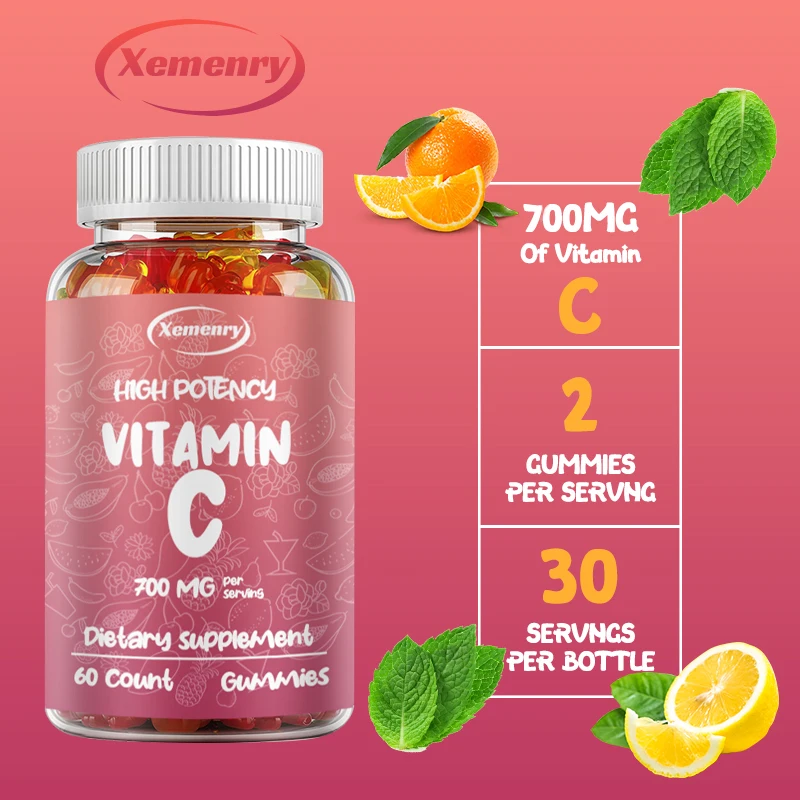 

Vitamin C Gummies - Antioxidant, Joint, Immune, Skin, Cellular Respiration, and Cardiovascular Health