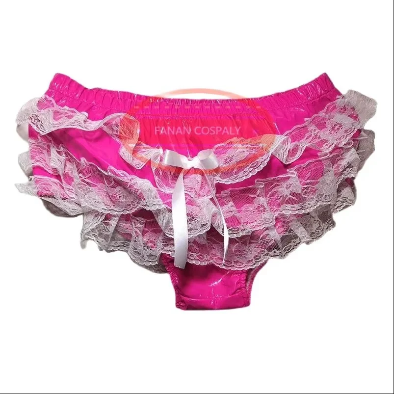 

Fashion Adult Giant Baby Sexy Girl Pink PVC Lace Bow Lining Sissy Role Play Makeup Ball Maid Crossdressing Gothic Multi Color