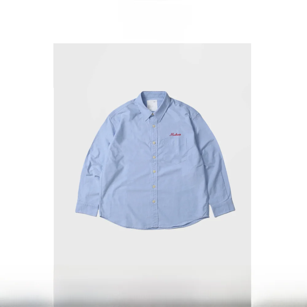 

Long Sve Letter Embroidery irt Loose Fit Cotton Youth Faion Casual Wear Autumn Season Button down Menswear